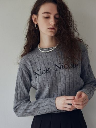 Nicole Cable Crop Knit_Gray - NICK&NICOLE - Modalova