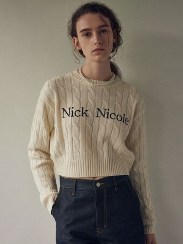 Nicole Cable Crop Knit_Cream - NICK&NICOLE - Modalova