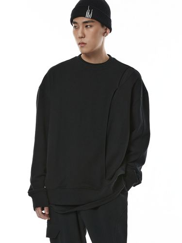 Overlap Slit Sweatshirts [Black] - DGNAK12 - Modalova