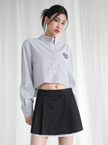 Mew Striped Shirt (Black) - AVANDRESS - Modalova