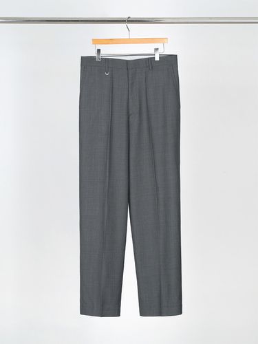 Semi Wide No-Tuck Set-Up Slacks_Grey - LIEU HOMME - Modalova