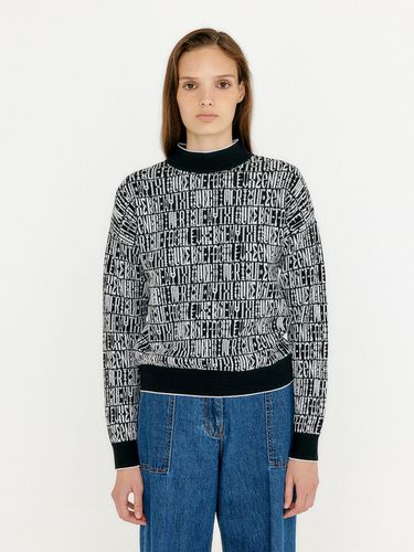 VIBO Jacquard Pattern High Neck Knit Sweater - EENK - Modalova