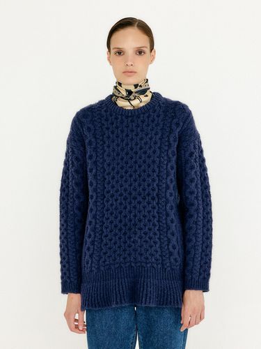 VLARE Flared Cable Sweater - Navy - EENK - Modalova