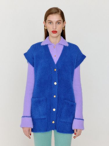 VIVI Oversized Knit Vest - Blue - EENK - Modalova