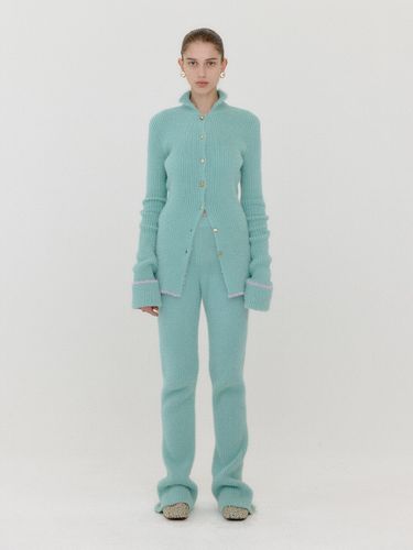 VIOLYN Ribbed Knit Pants - Mint - EENK - Modalova