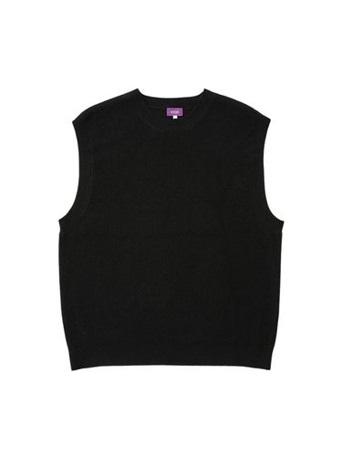 Over Fit Ribbed Knit Vest (Black) - STCO - Modalova