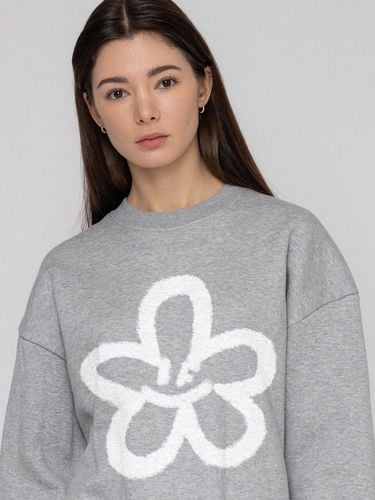 Big Smiley Flower Sweatshirt / Grey - GRAVER - Modalova