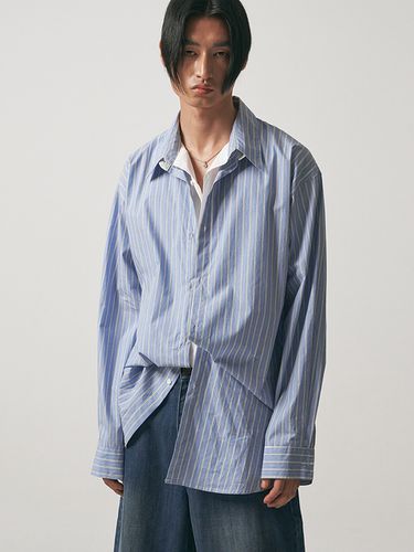 Layered Double Collar Striped Shirt _ - NOIRER - Modalova