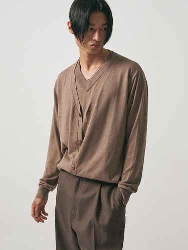 Cashmere Layered Pullover Cardigan _ - NOIRER - Modalova