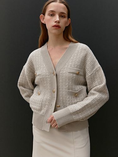 Twf V-Neck Tweed Cardigan_2 Colors - MOHAN - Modalova