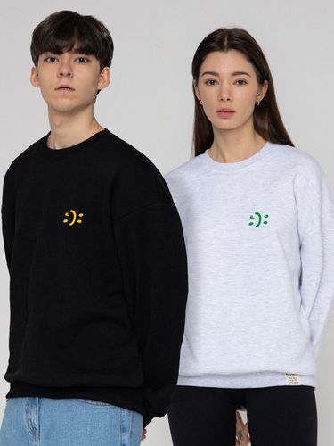 Small Double Drawing Smile Sweatshirt [7color] - GRAVER - Modalova