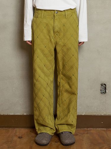 Argyle Embroidered Pants (Olive) - UNALLOYED - Modalova