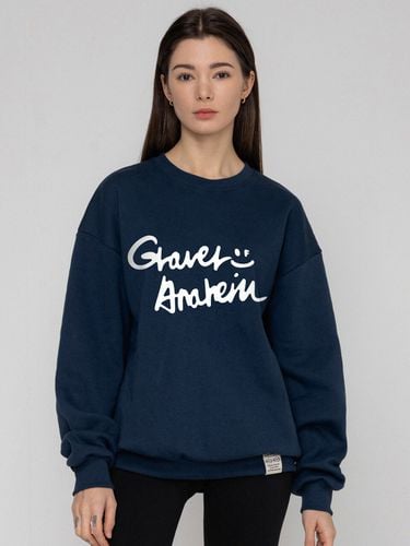 Drawing Logo Smile Sweatshirt [Navy] - GRAVER - Modalova