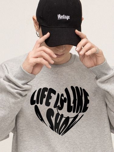 Big Liffe Logo Heart Sweatshirt [Grey] - GRAVER - Modalova