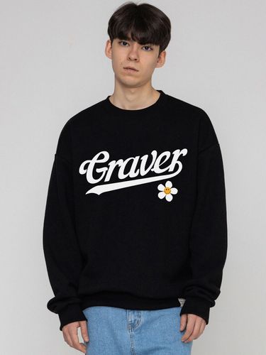 Baseball Logo Flower Smile Sweatshirt [5color] - GRAVER - Modalova