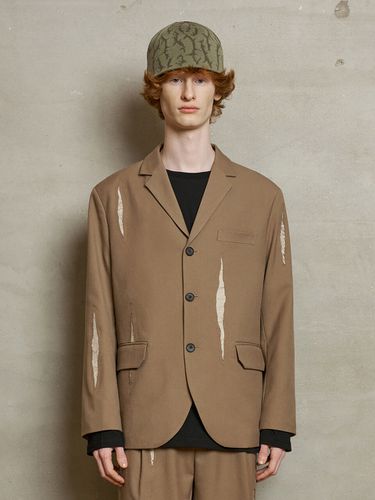 Ripped Blazer Jacket (Brown) - UNALLOYED - Modalova