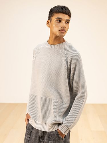 Half Incision Oversized Knit_Gray - MASSNOUN - Modalova