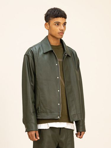 Lambskin Overfit Bomber Jacket_Olive - MASSNOUN - Modalova