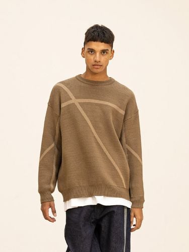 Cross Incision Line Knit_Beige - MASSNOUN - Modalova