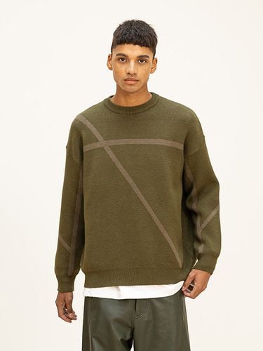 Cross Incision Line Knit_Olive - MASSNOUN - Modalova