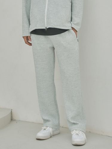 Wave Ribbed Wide Pants (White Gray) - SEARCH410 - Modalova