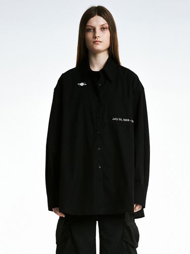 Space Oversized Shirt - Black - OPEN YY - Modalova