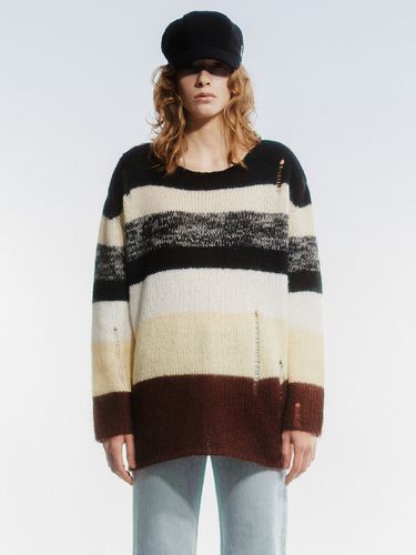 Multi Stripe Knit Sweater - Beige - OPEN YY - Modalova