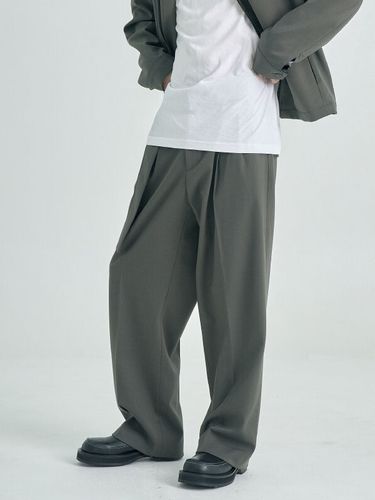 Wool Belted Pants_ Khaki - inexcis - Modalova