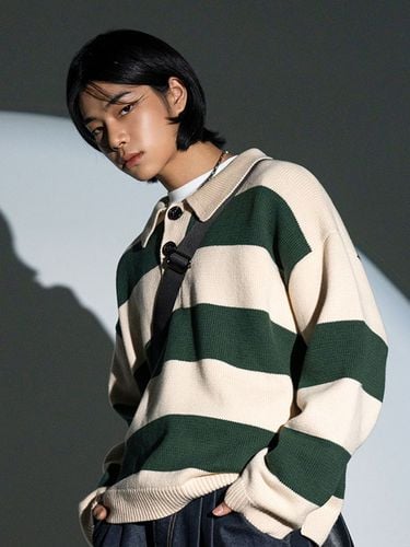 Rugby Striped Knit_Green - AVANDRESS - Modalova