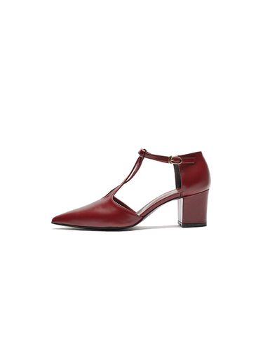 VINSLEY Point Toe T-bar Pumps_Burgundy - EENK - Modalova