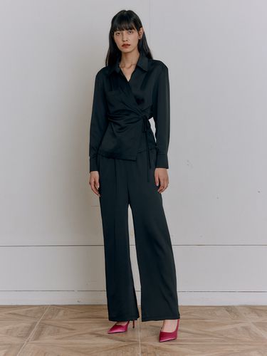 Satin String Wide Pants - HACIE - Modalova