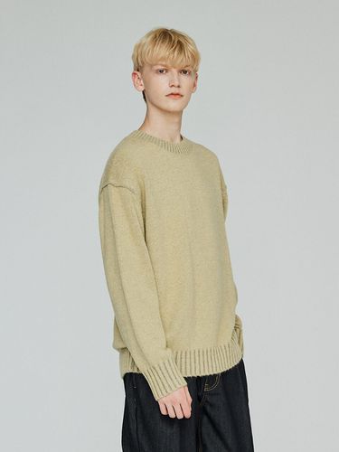 Alpaca Line Two-Tone Knit _ Green - THE KNIT COMPANY - Modalova