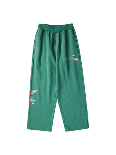 Collection Line] Hand Painting Sweatpants_Green - beyondcloset - Modalova