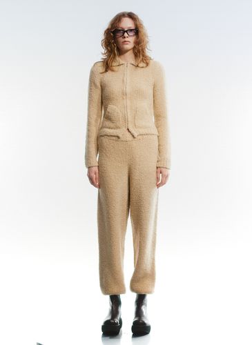 Woolly Knit Track Pants_Beige - OPEN YY - Modalova