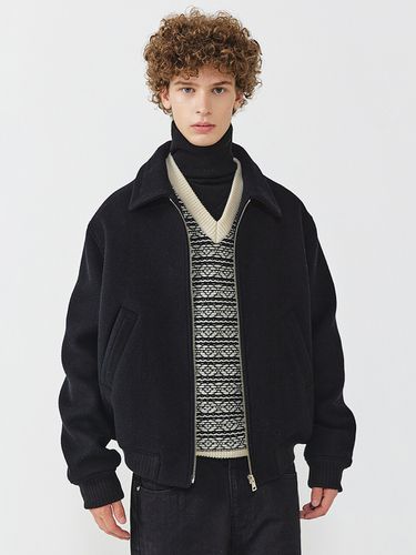 Overfit Wool Cashmere Blouson Jacket [] - EZIO - Modalova