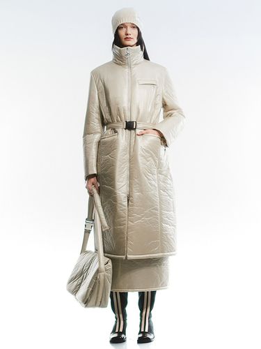 Belt Padded Coat_Silver Beige - OPEN YY - Modalova