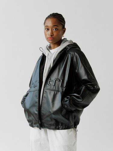 OOT Leather Zip-up Hoodie - OUT OF TRUNK - Modalova