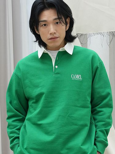 Small e Logo Collar Shirt _ Green - CAMELWORK - Modalova