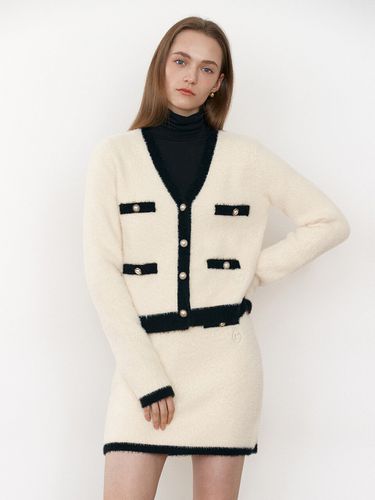 Tweed Knit Cardigan (White) - ROLAROLA - Modalova