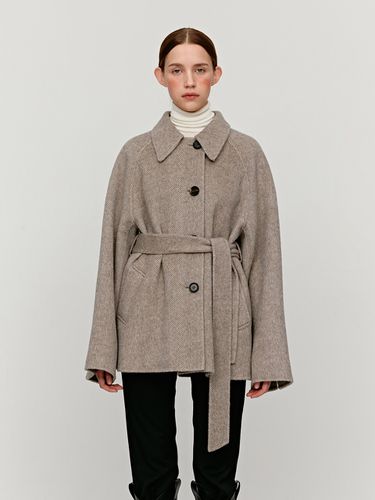 Semi Double Half Handmade Coat_Grey - MOHAN - Modalova