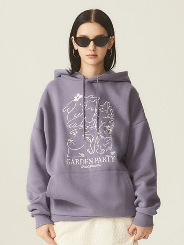 Garden Party Drawing Overfit Hoodie_Purple - ODD STUDIO - Modalova