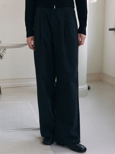 Pintuck Wide Long Pants_Black - YAN13 - Modalova