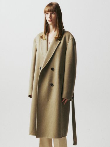 Cashmere Blend Belted Handmade Coat _ - EZIO - Modalova