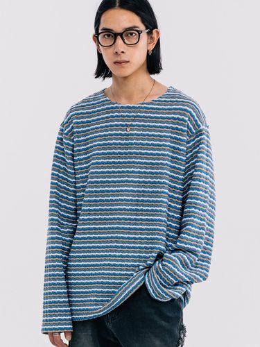 Over Fit Grunge Stripe Knit (Blue) - VASTIC - Modalova