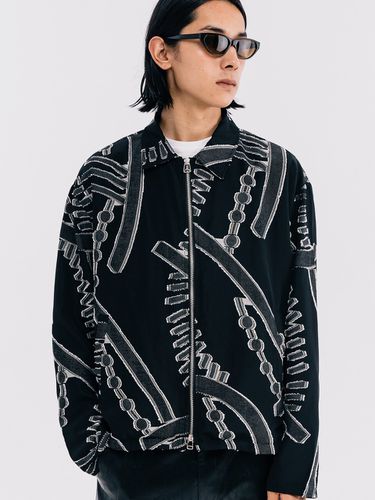 Patterned Blouson Jacket (Black) - VASTIC - Modalova