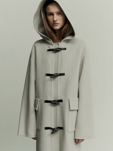 Wool Blend Hooded Duffle Coat (Fog) - RE RHEE - Modalova