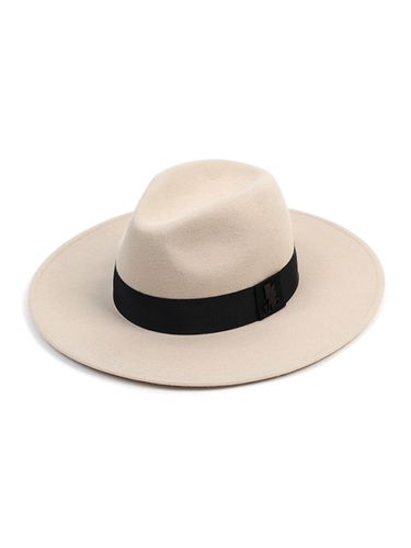 Black Grosgrain-Trimmed Wool Fedora IV - Universal chemistry - Modalova