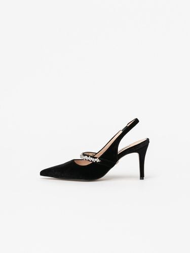 Emilion Jewel Strap Slingbacks in Velvet - CHAUSSURE LAPIN - Modalova