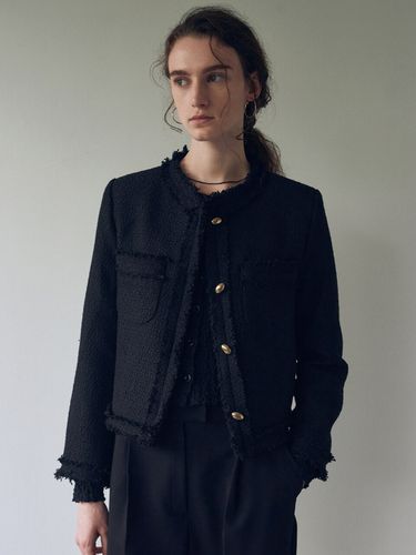 Classic Boucle Tweed Jacket (Black) - NICK&NICOLE - Modalova