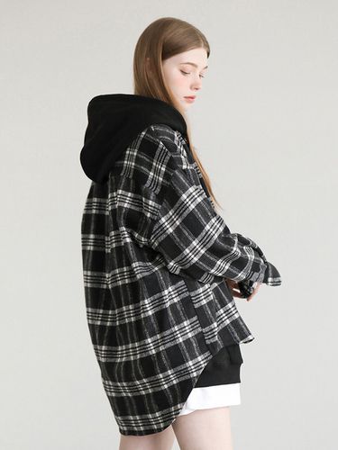 Oversized Dalmatian Checkered Shirt_Black - AVANDRESS - Modalova